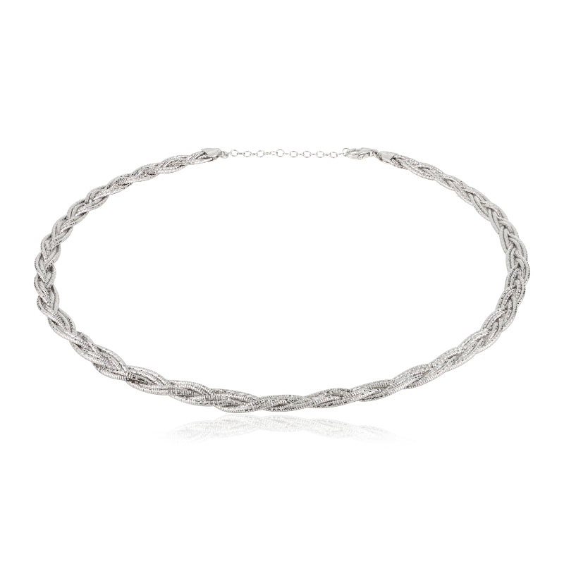 Handcrafted Sterling Silver Braided Rope Necklace