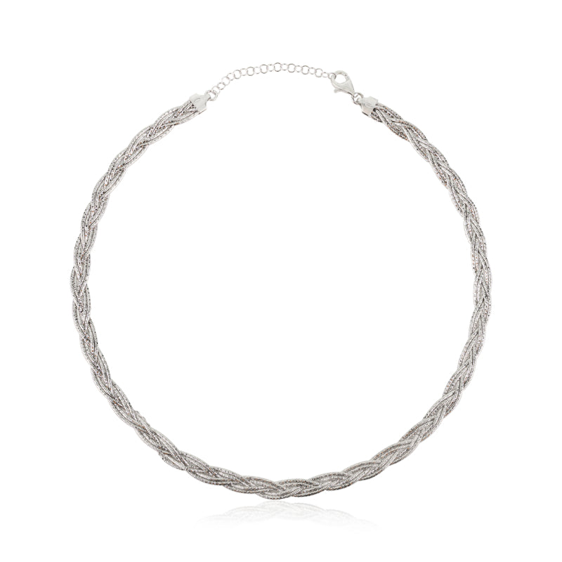 Handcrafted Sterling Silver Braided Rope Necklace