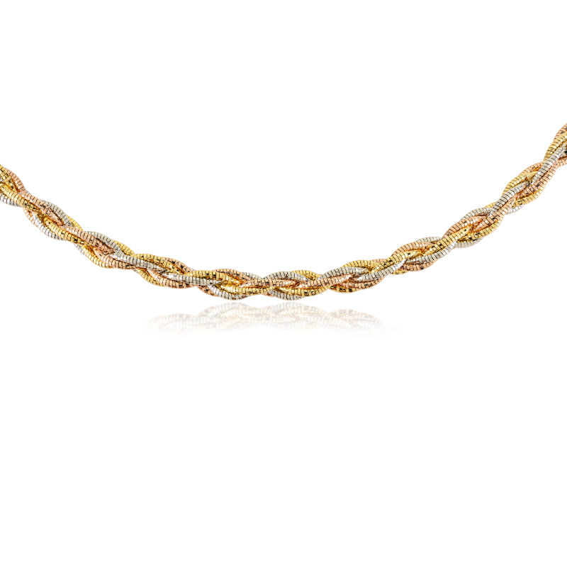Luxurious Two-Tone Twisted Choker Chain Necklace
