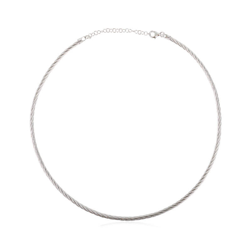 Handcrafted Sterling Silver Braided Rope Necklace