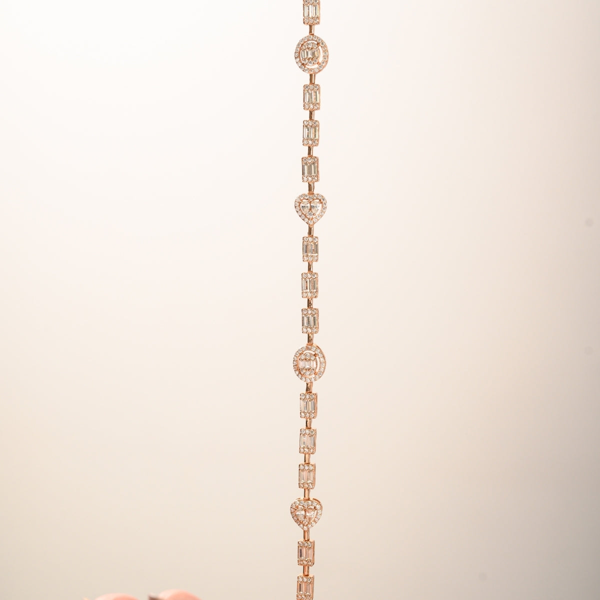 Sterling Silver Rose Gold Plated White CZ Tennis Bracelet