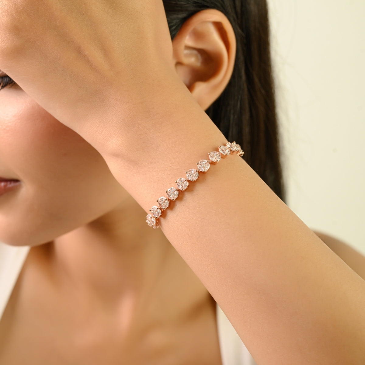 925 Sterling Silver Brilliant Round White CZ Tennis Bracelet