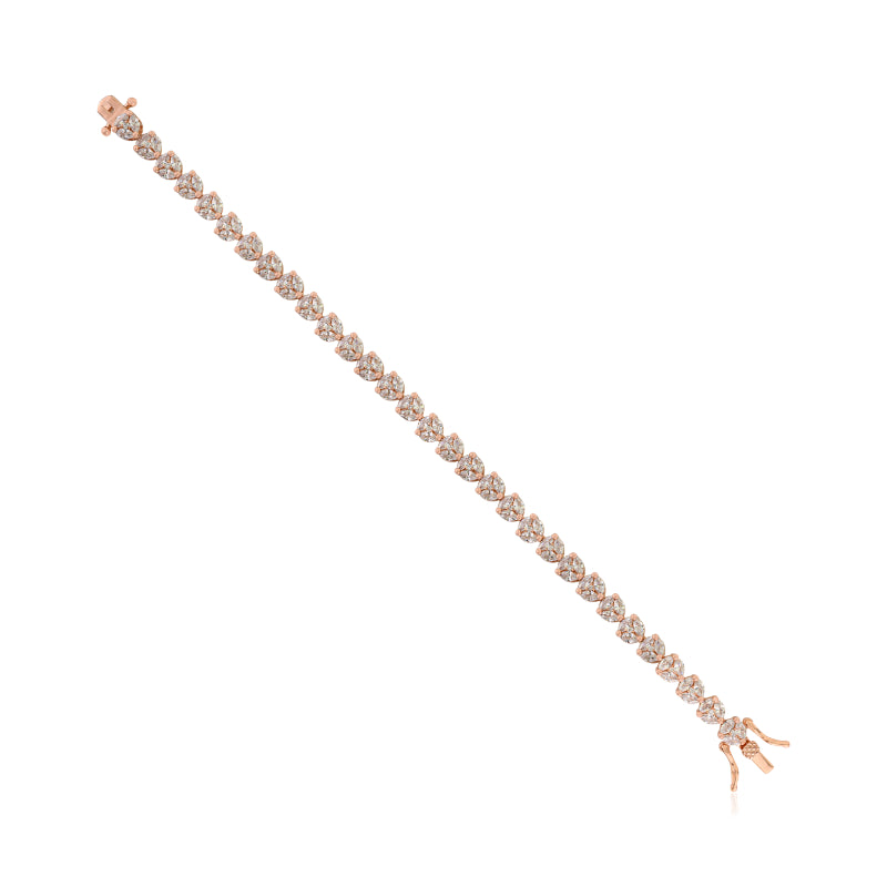 925 Sterling Silver Brilliant Round White CZ Tennis Bracelet