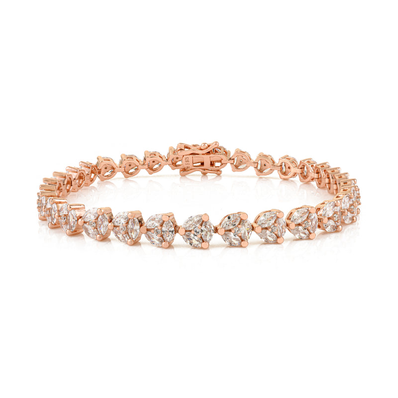 925 Sterling Silver Brilliant Round White CZ Tennis Bracelet