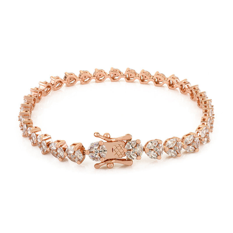 925 Sterling Silver Brilliant Round White CZ Tennis Bracelet