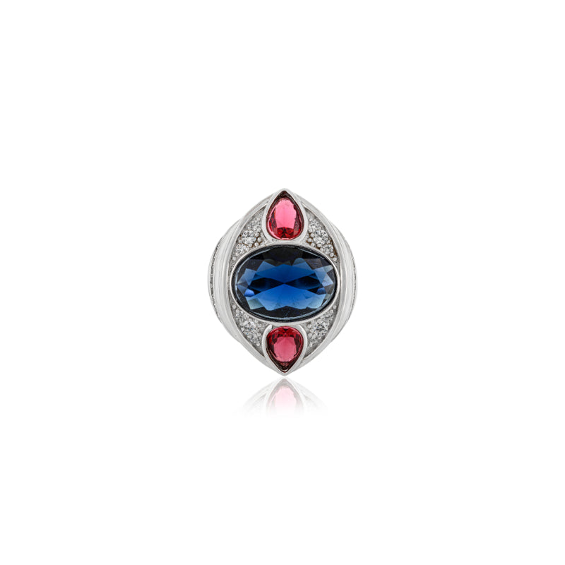 Sterling Silver Bold Colorful Chunky Designer Ring