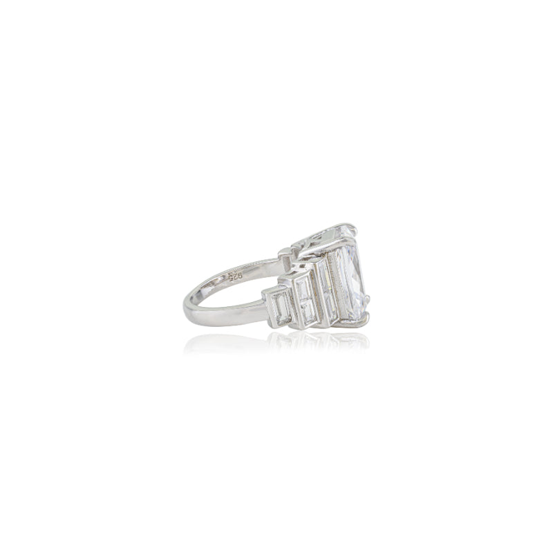 Big Ascher Cut Art Deco Vintage Inspired Engagement Ring