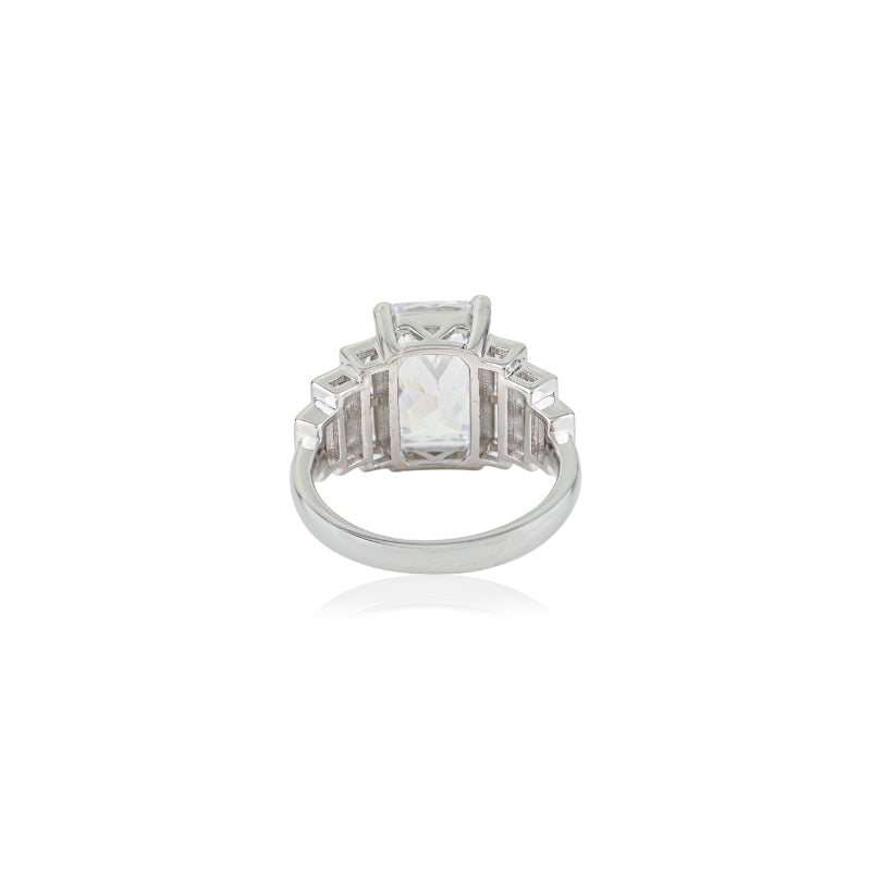 Big Ascher Cut Art Deco Vintage Inspired Engagement Ring