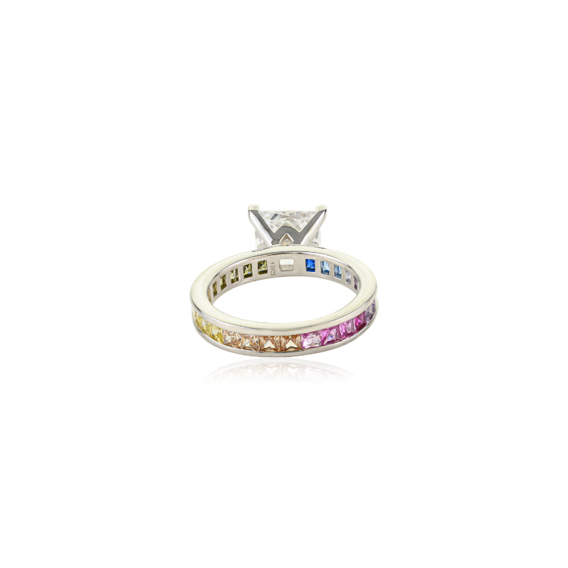 Sterling Silver Princess-Cut White CZ Solitaire Ring
