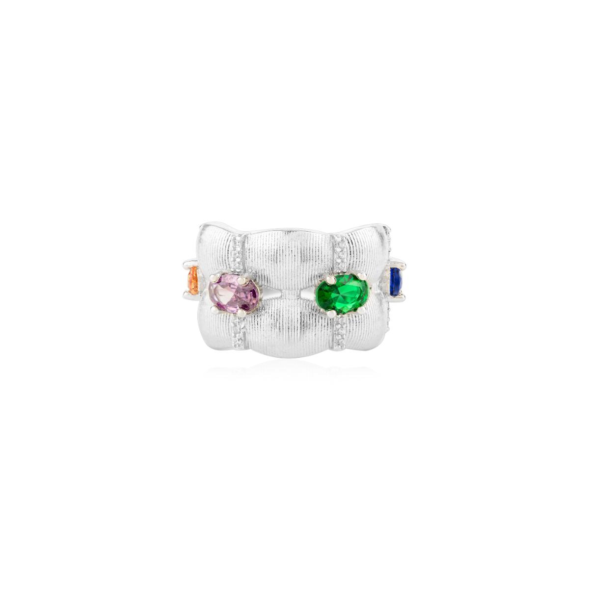 925 Sterling Silver Colourful Band Ring