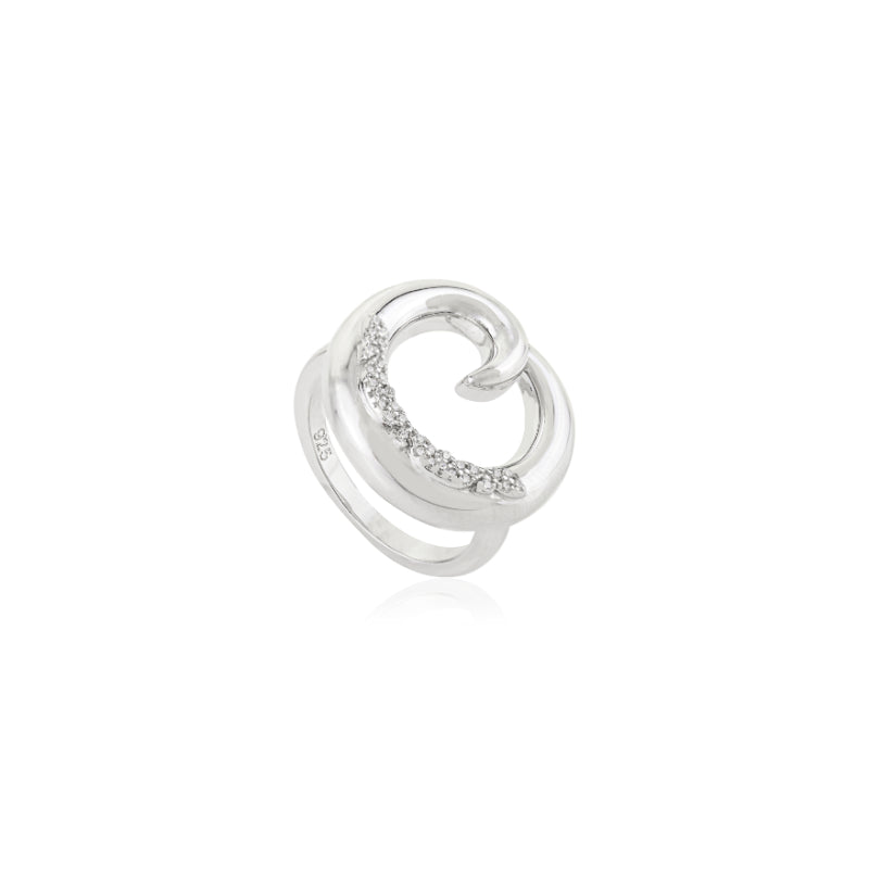 White CZ Studded Minimalist Ring for Daily and Party Wear