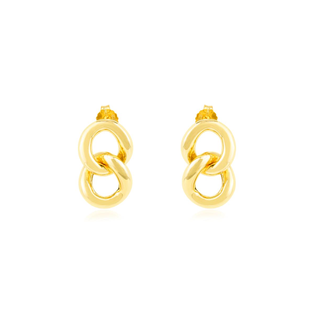 925 Silver Yellow Gold Plated Statement Earrings