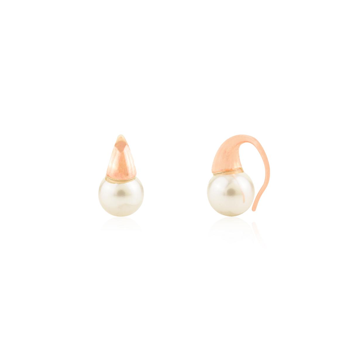 925 Silver Rose Gold Plated Pearl Drop Earrings