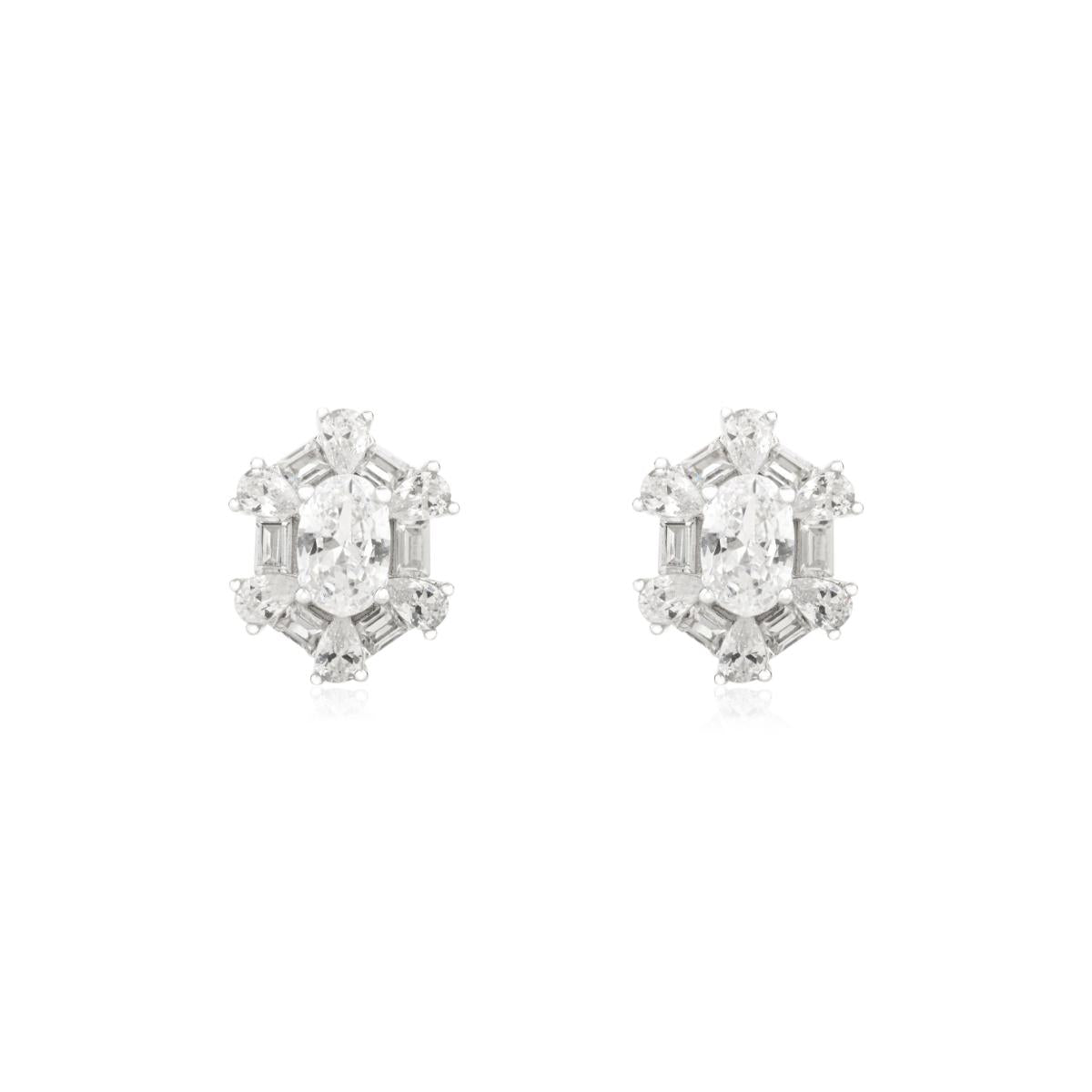 925 Silver White CZ Daily Stud Earrings