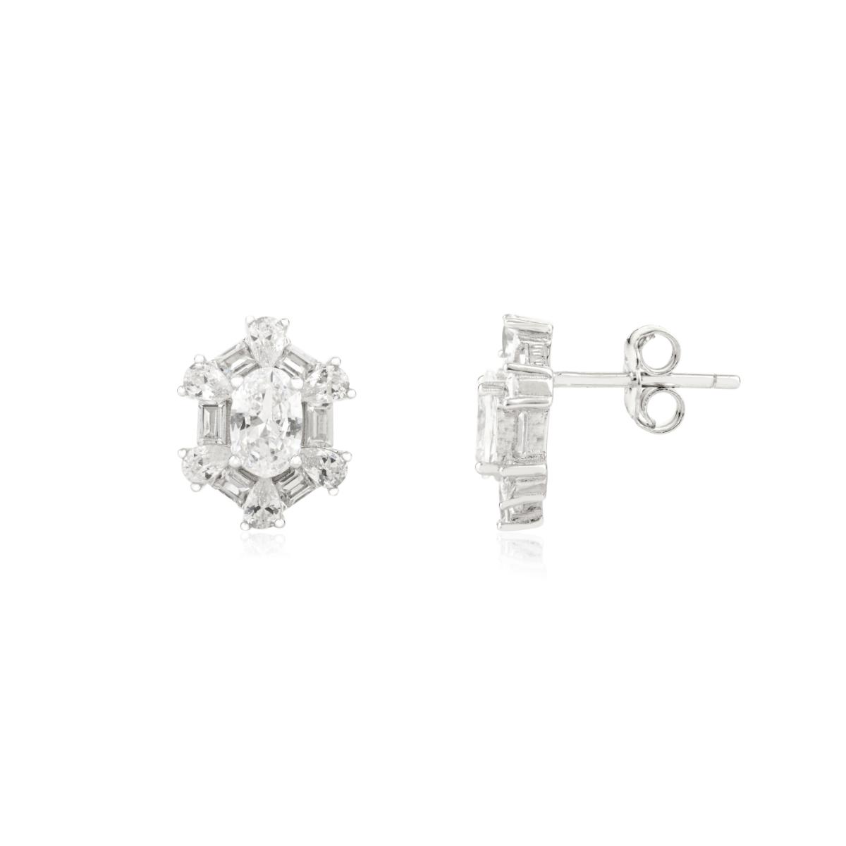 925 Silver White CZ Daily Stud Earrings