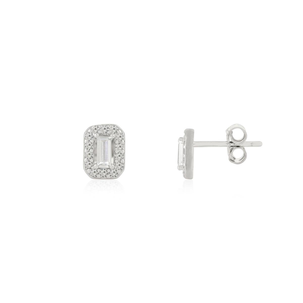 925 Silver White CZ Tiny Stud Earrings