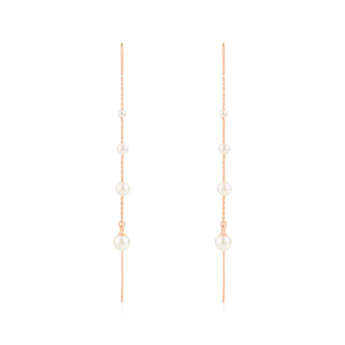 925 Silver Pearl Long Threader Earrings