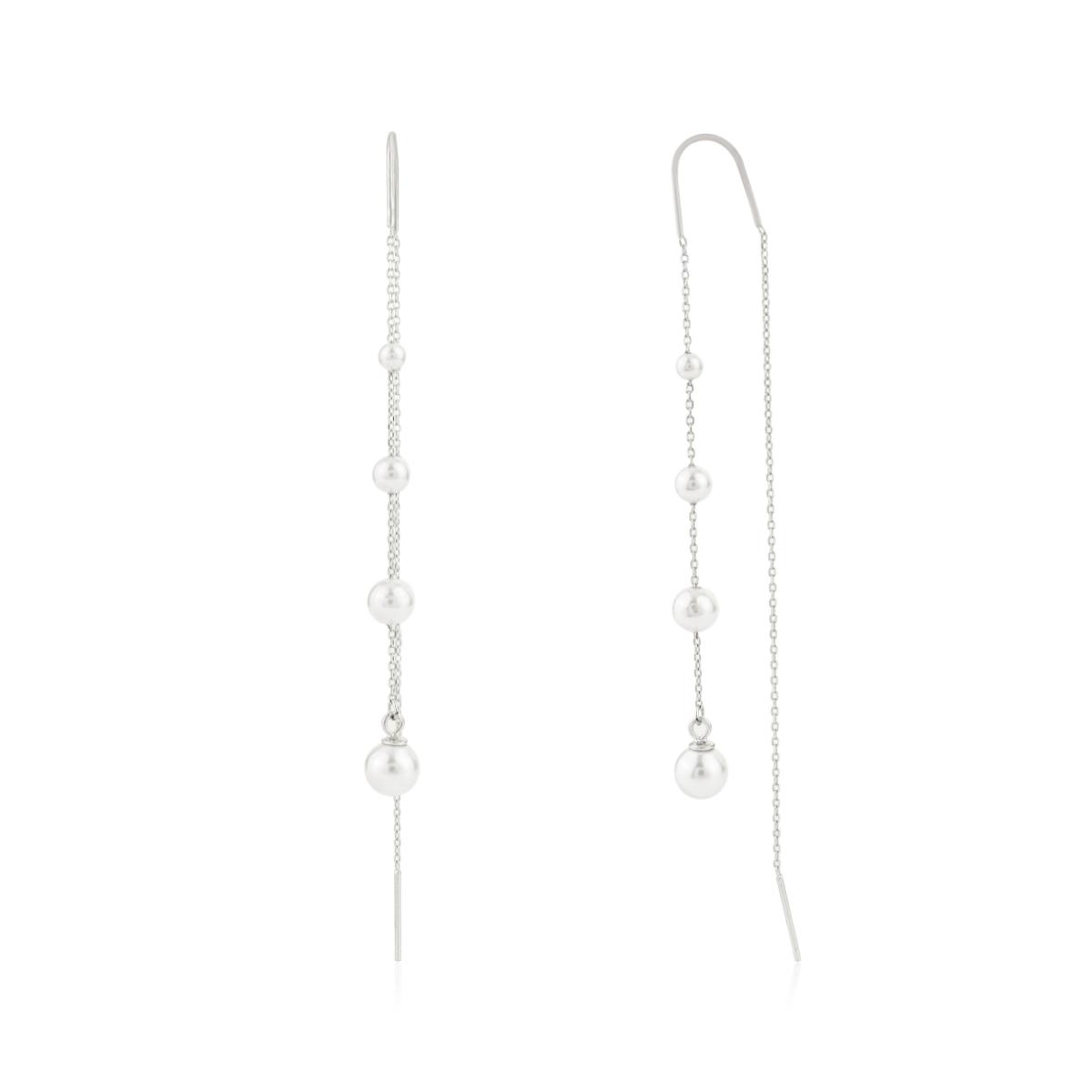 925 Silver Rose Gold Threader Long Drop Earrings