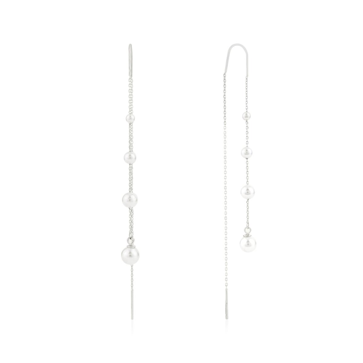 925 Silver Rose Gold Threader Long Drop Earrings