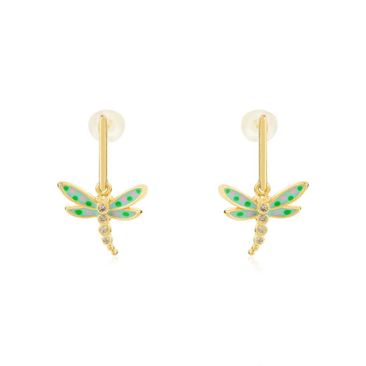 925 Silver Yellow Gold Plated Semi Hoop Earrings