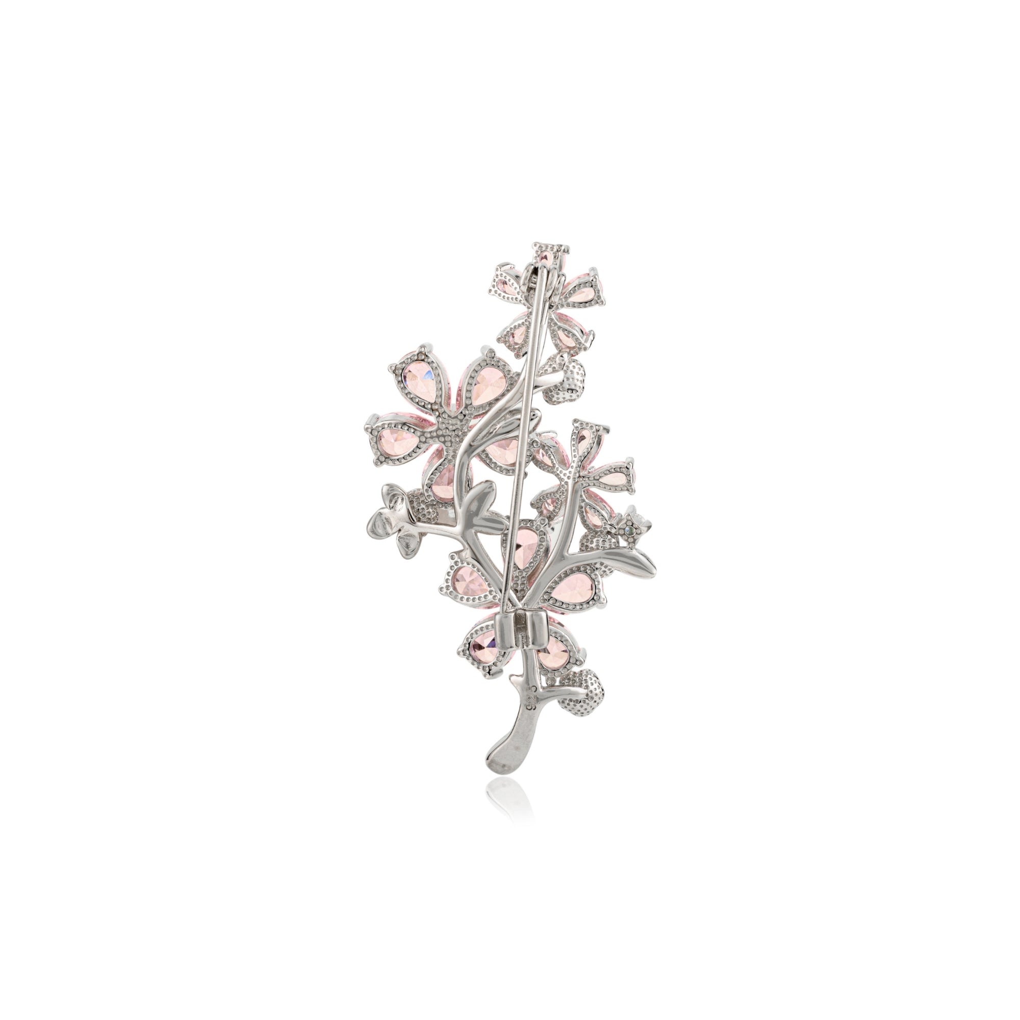 Stylish Cherry Blossom Flower Brooch in 925 silver