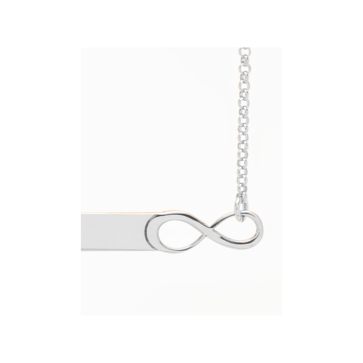 925 Silver Infinity Bar Pendant Necklace