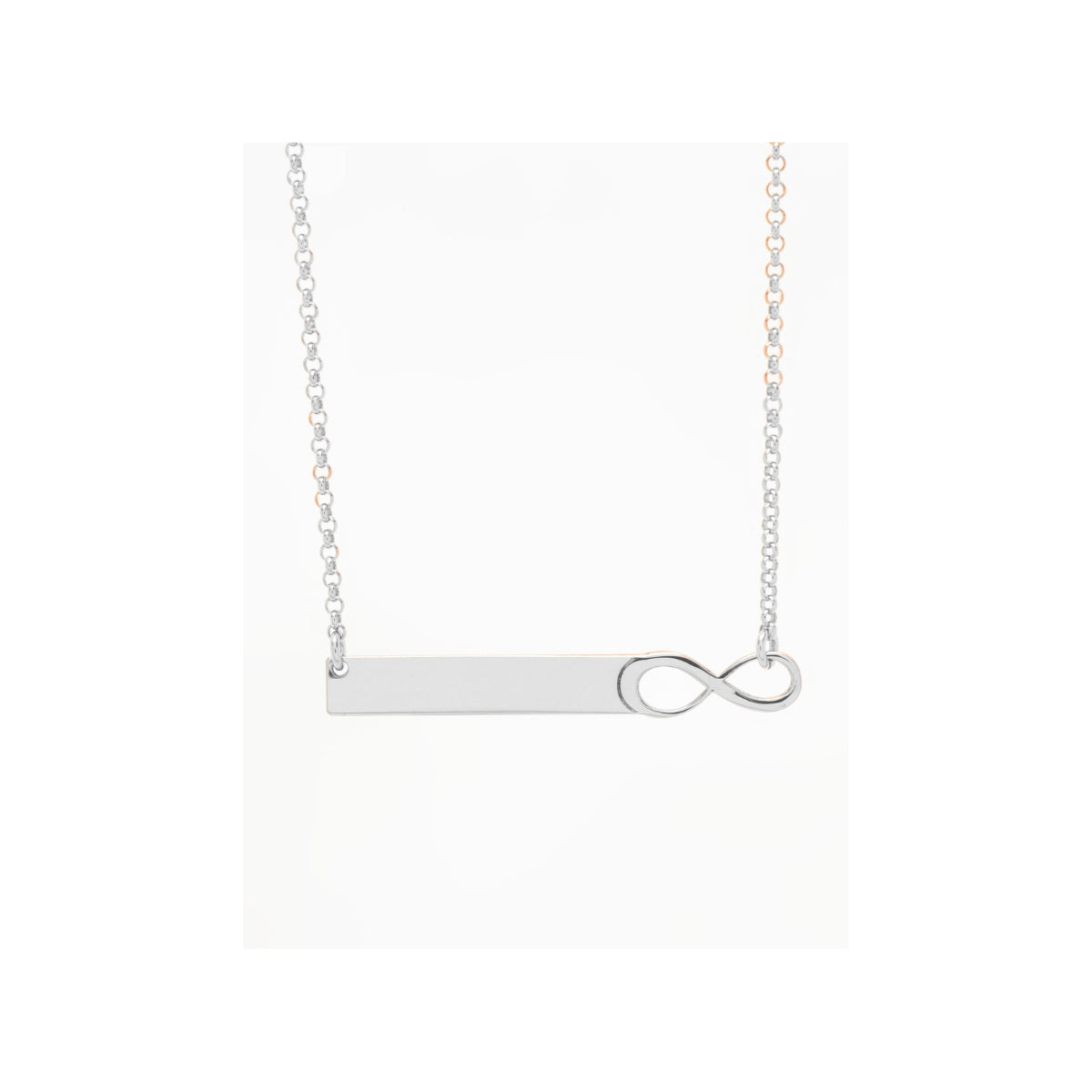 925 Silver Infinity Bar Pendant Necklace