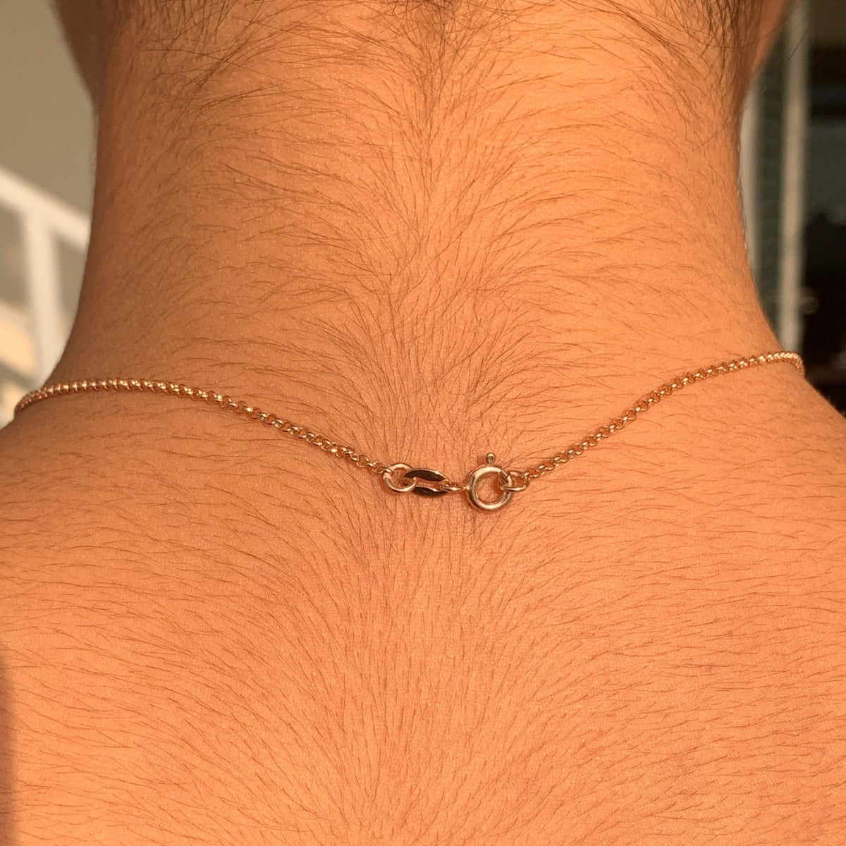 Rose Gold Infinity Bar Pendant Necklace in 925 Silver