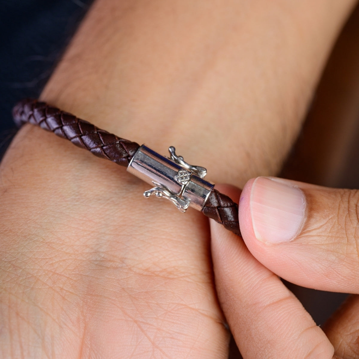 925 Silver Braided Bracelet for Men