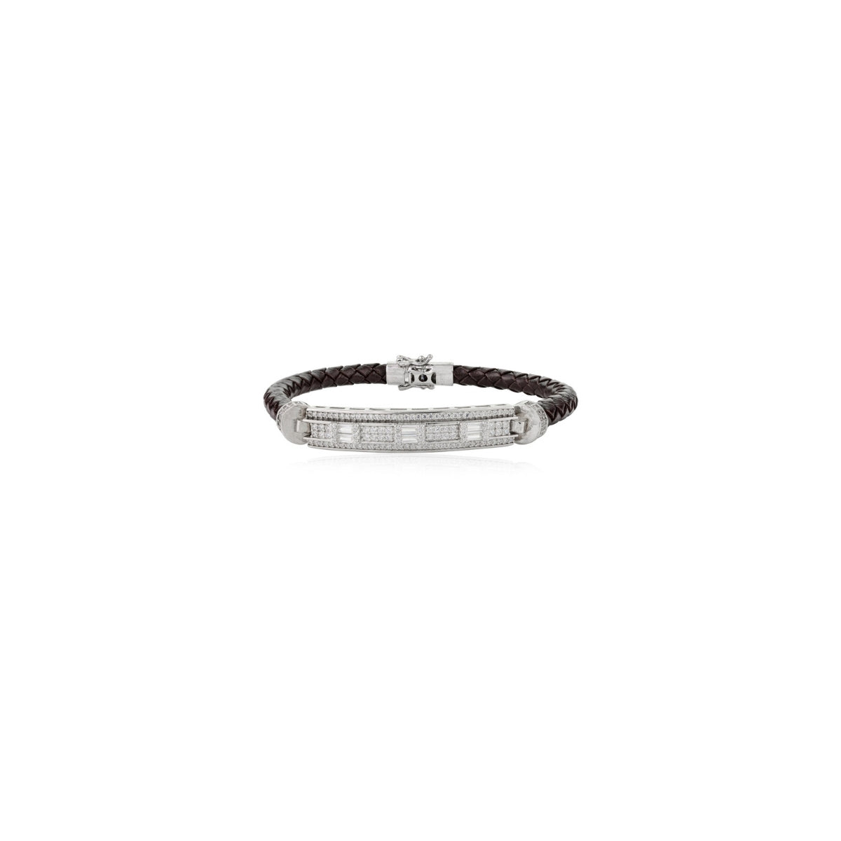 Silver Charm Braided Bracelet for Men