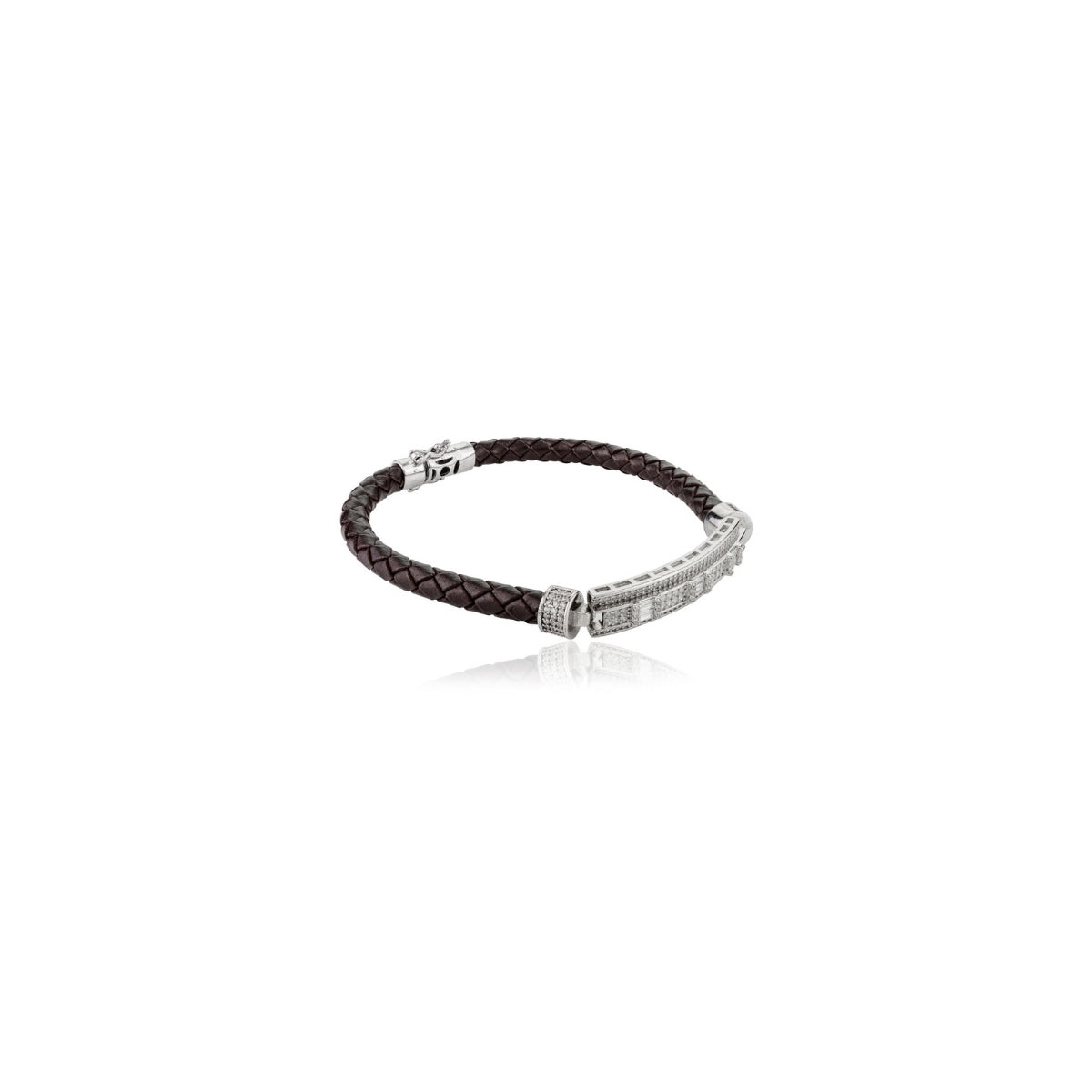 Silver Charm Braided Bracelet for Men