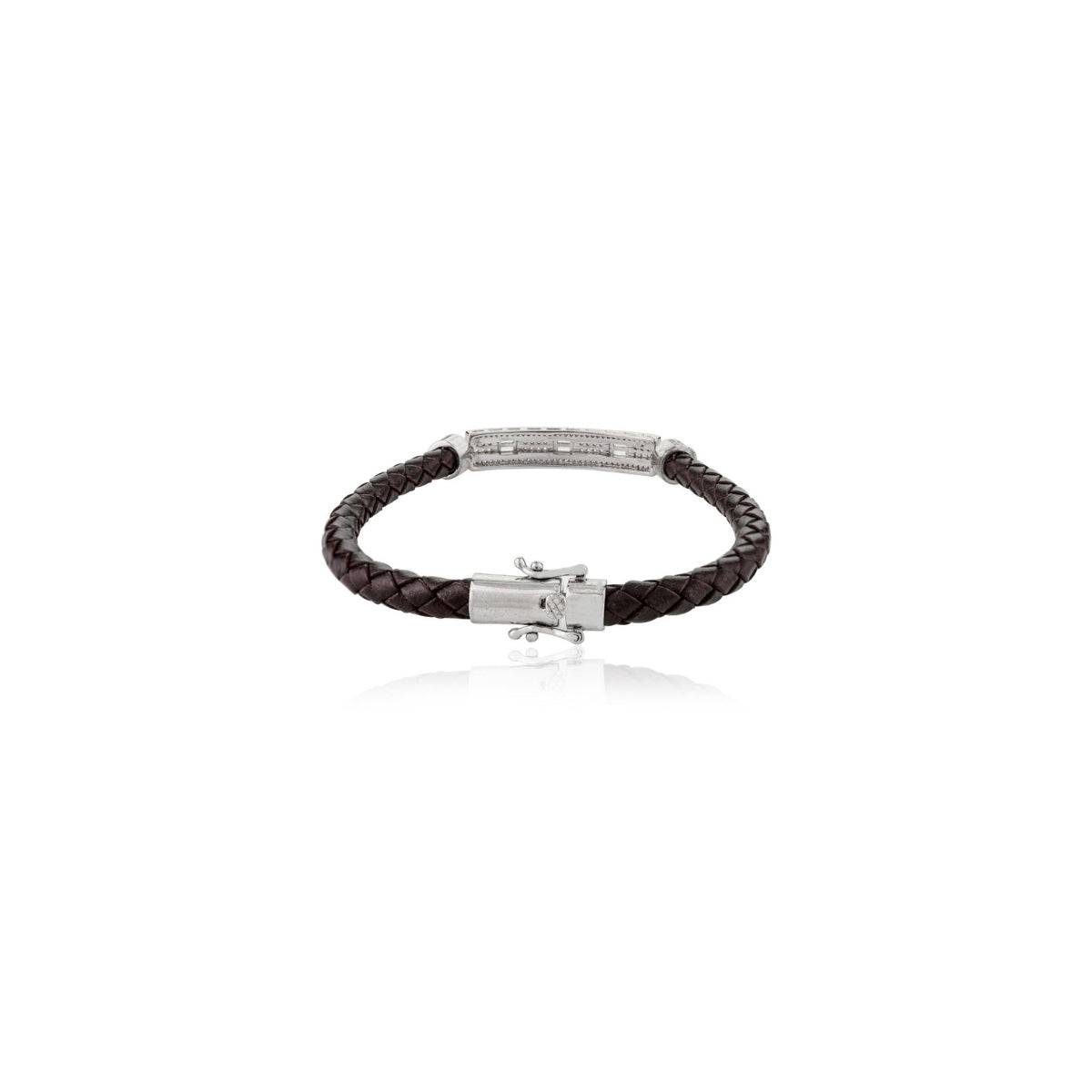 Silver Charm Braided Bracelet for Men