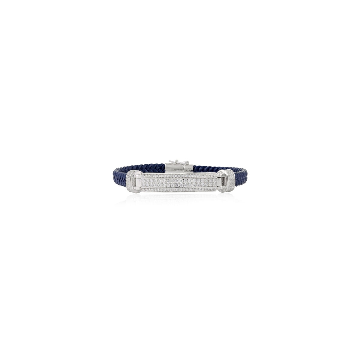Silver Charm Braided Bracelet with Rope Pattern Design
