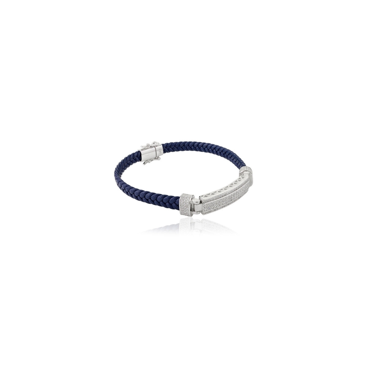 Silver Charm Braided Bracelet with Rope Pattern Design