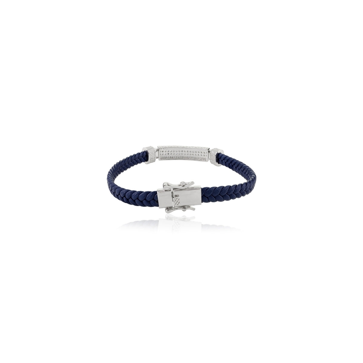 Silver Charm Braided Bracelet with Rope Pattern Design