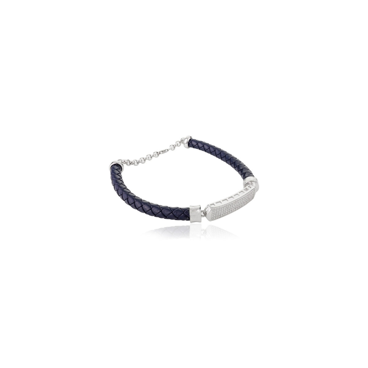 925 Silver Adjustable Braided Bracelet for Men