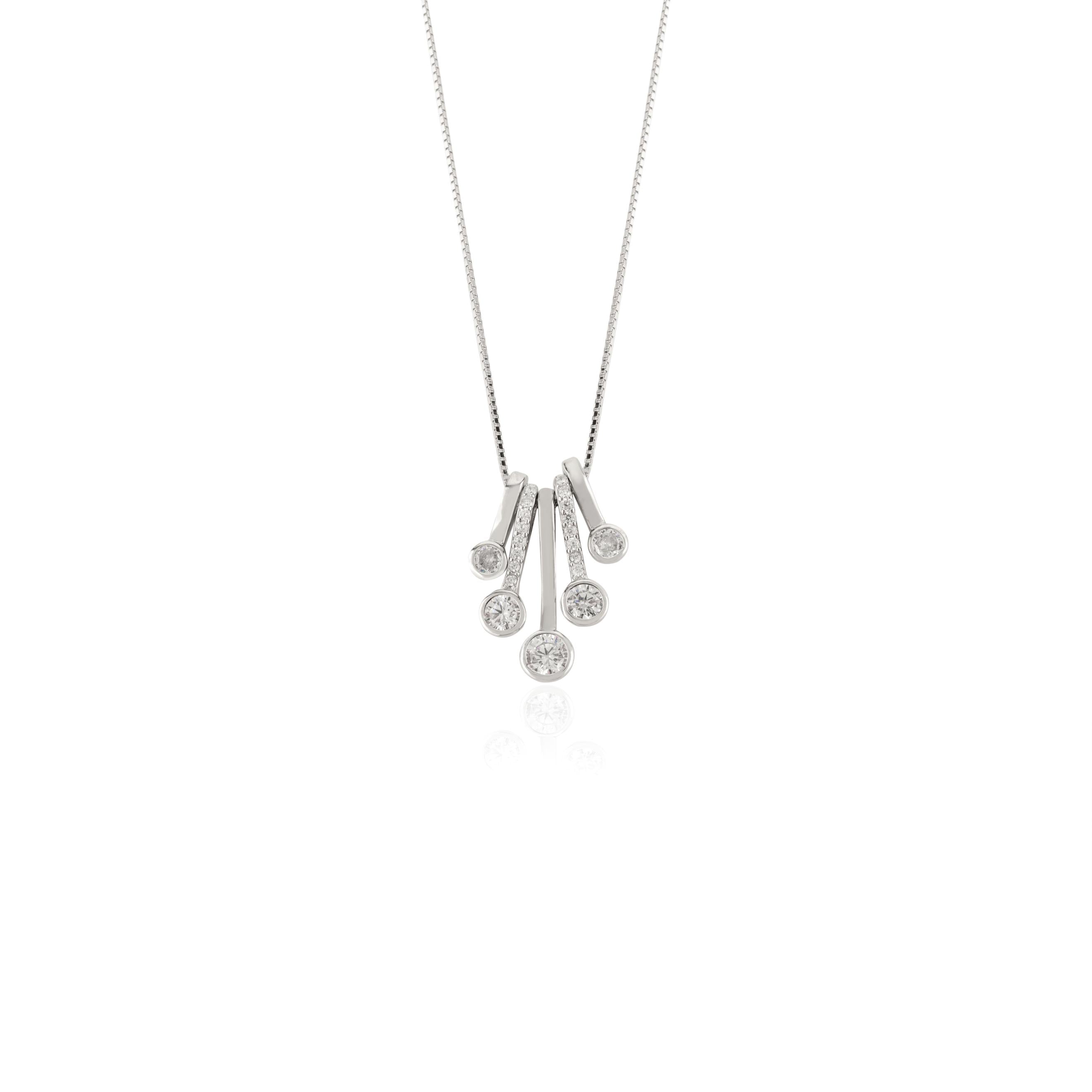Cz Diamond Charm Pendant Necklace