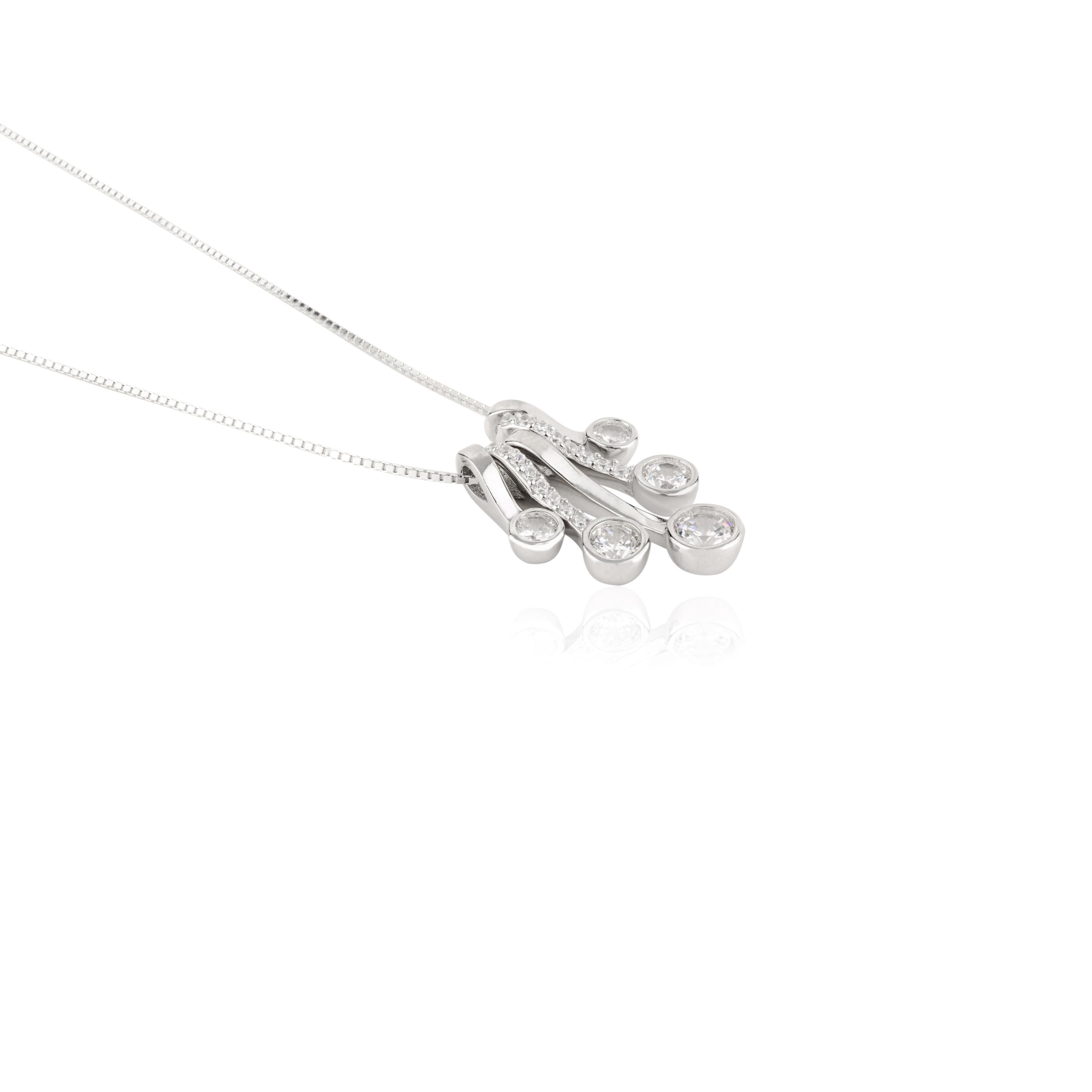 Cz Diamond Charm Pendant Necklace