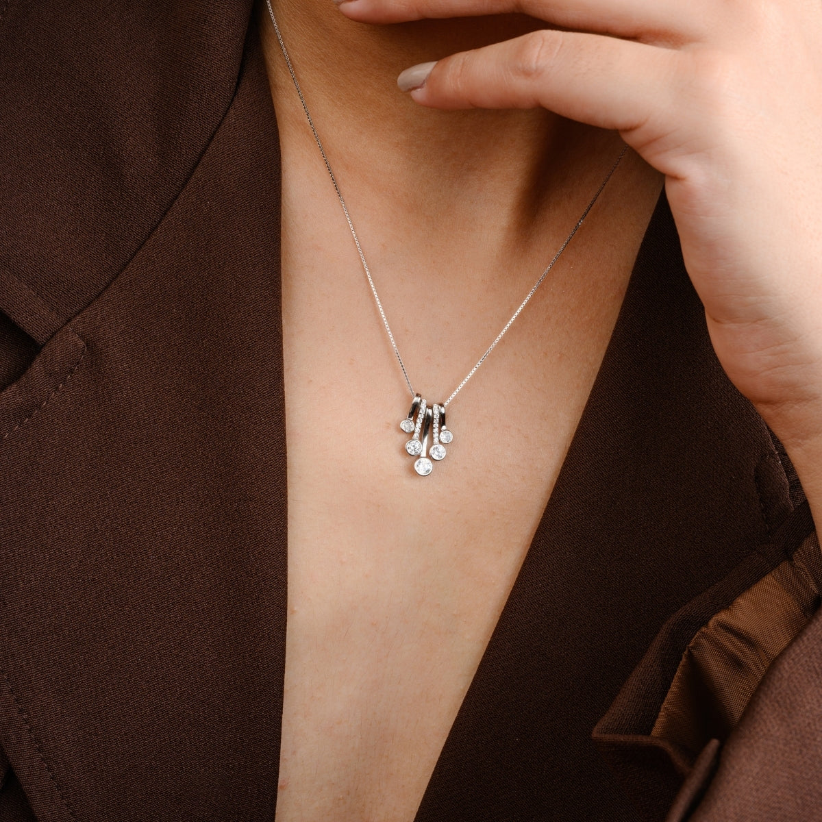 Cz Diamond Charm Pendant Necklace