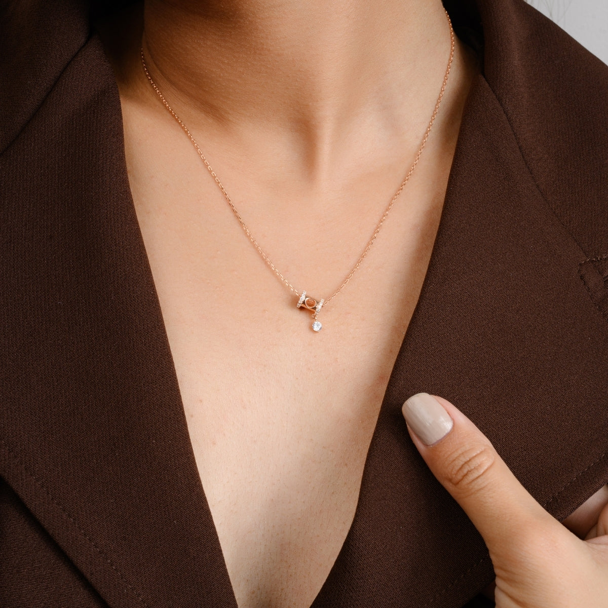 Rose gold Dainty Pendant Necklace