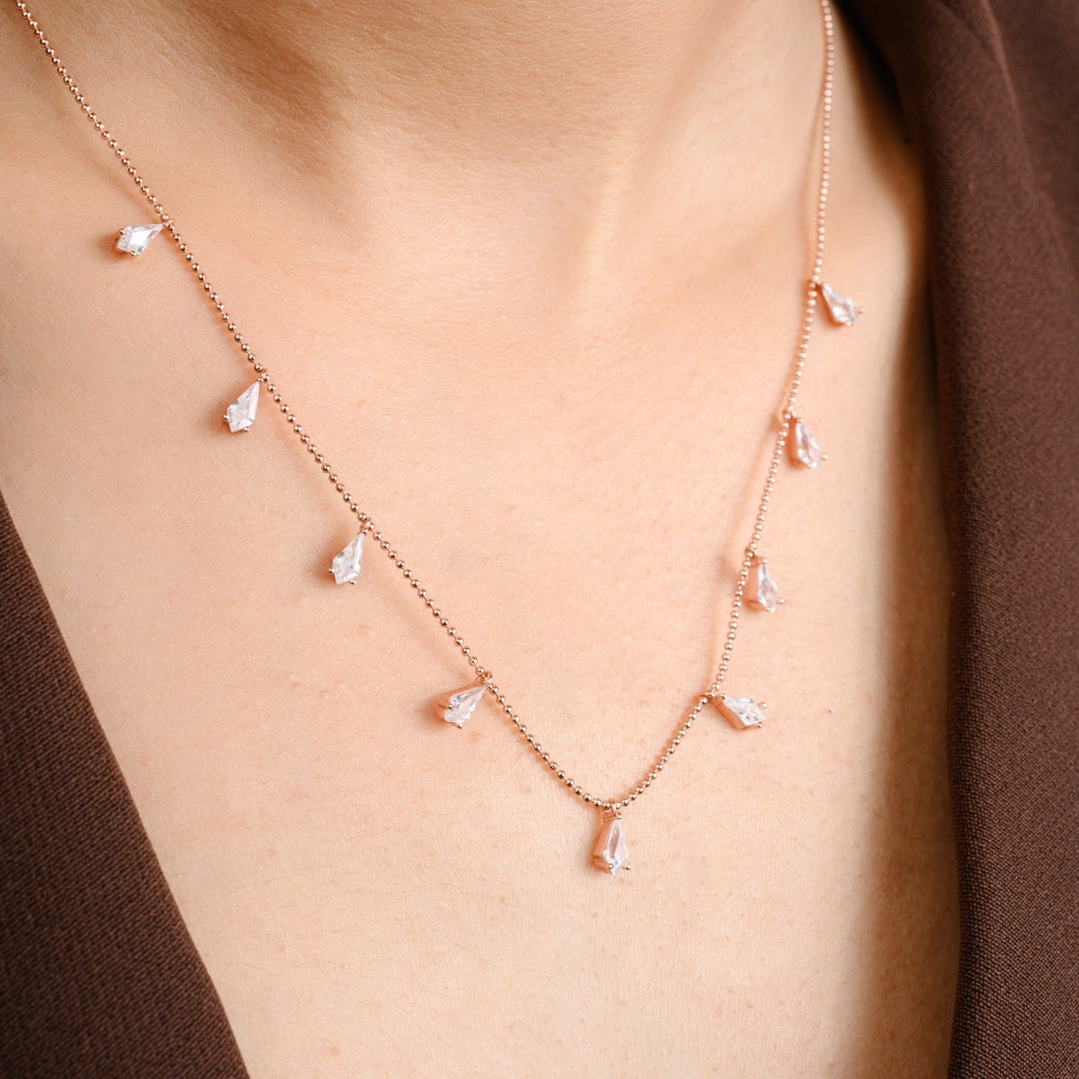 Pear Cut Diamond Necklace