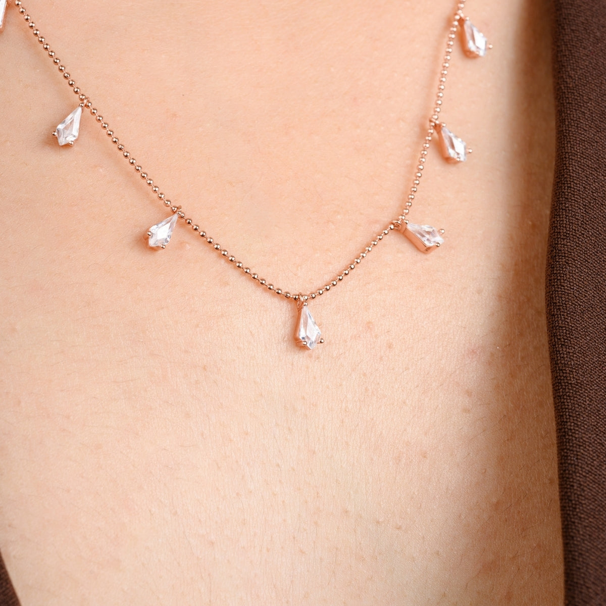 Pear Cut Diamond Necklace