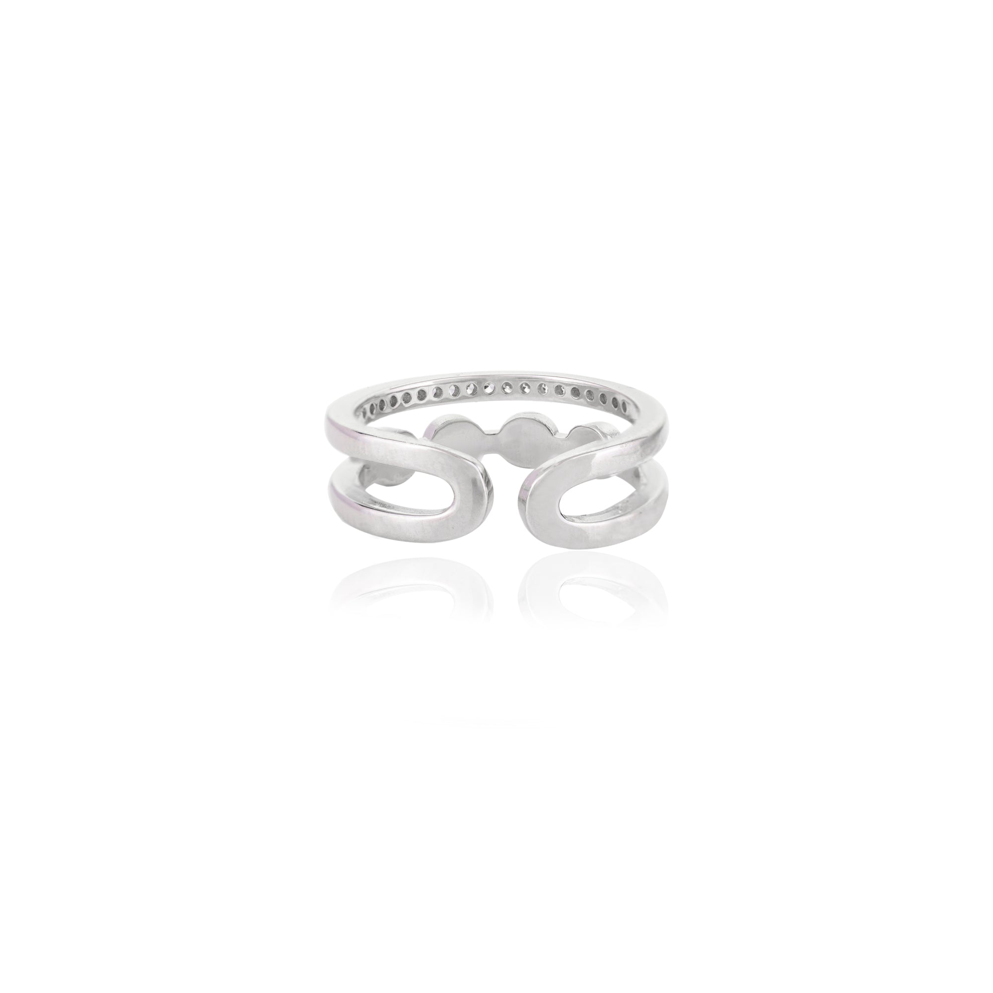 Double Layer Evil Eye Silver Ring