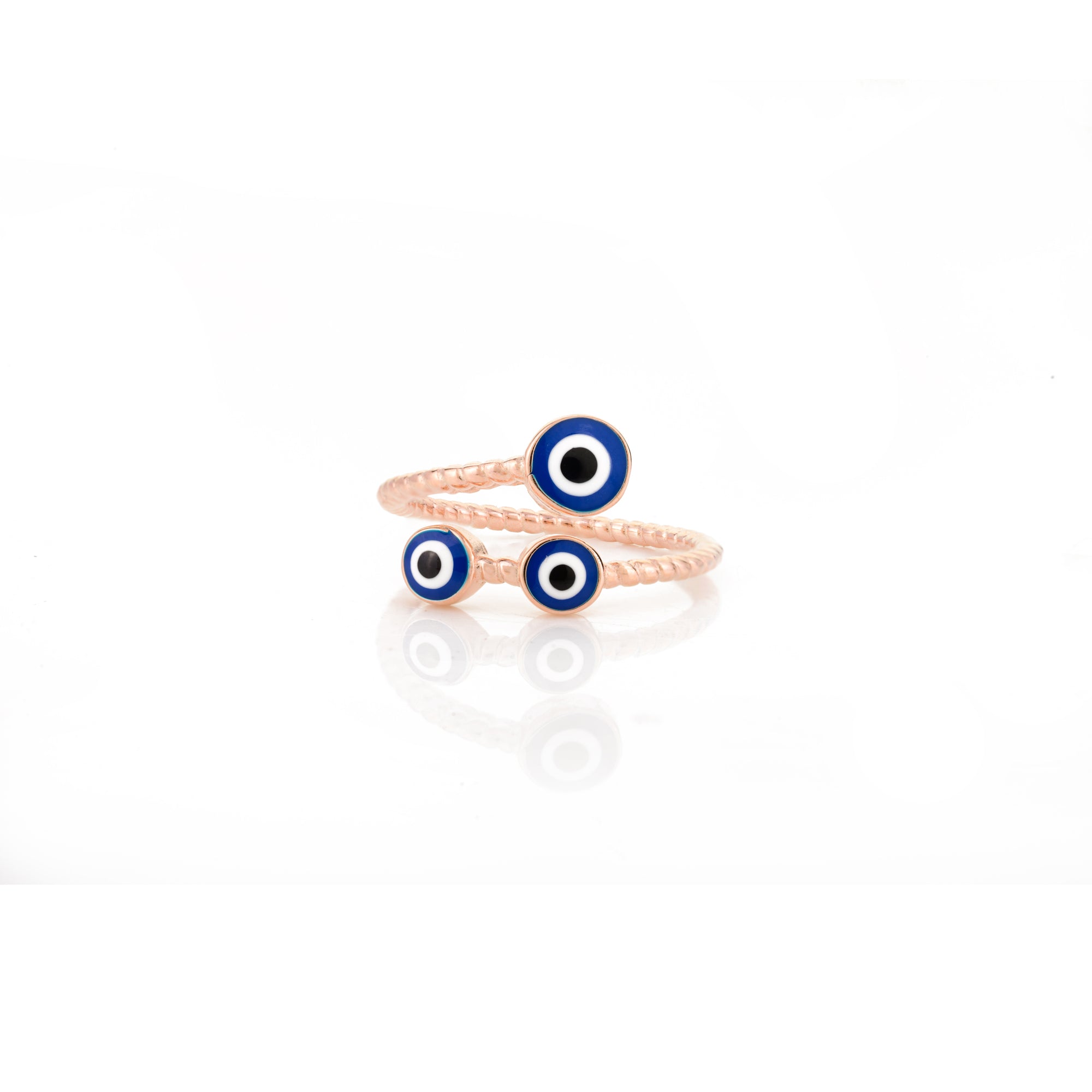 Rose gold Evil Eye Open Ring