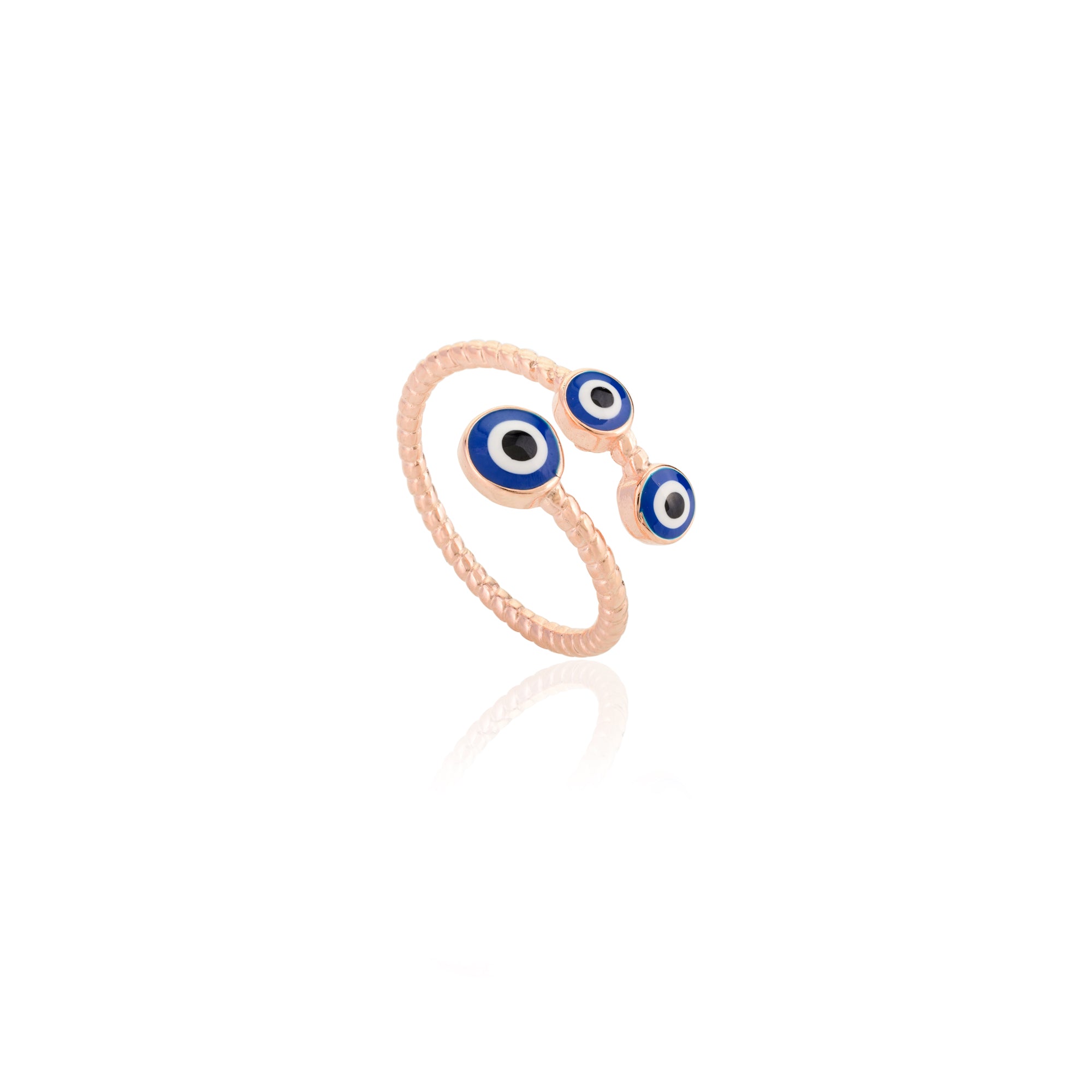 Rose gold Evil Eye Open Ring