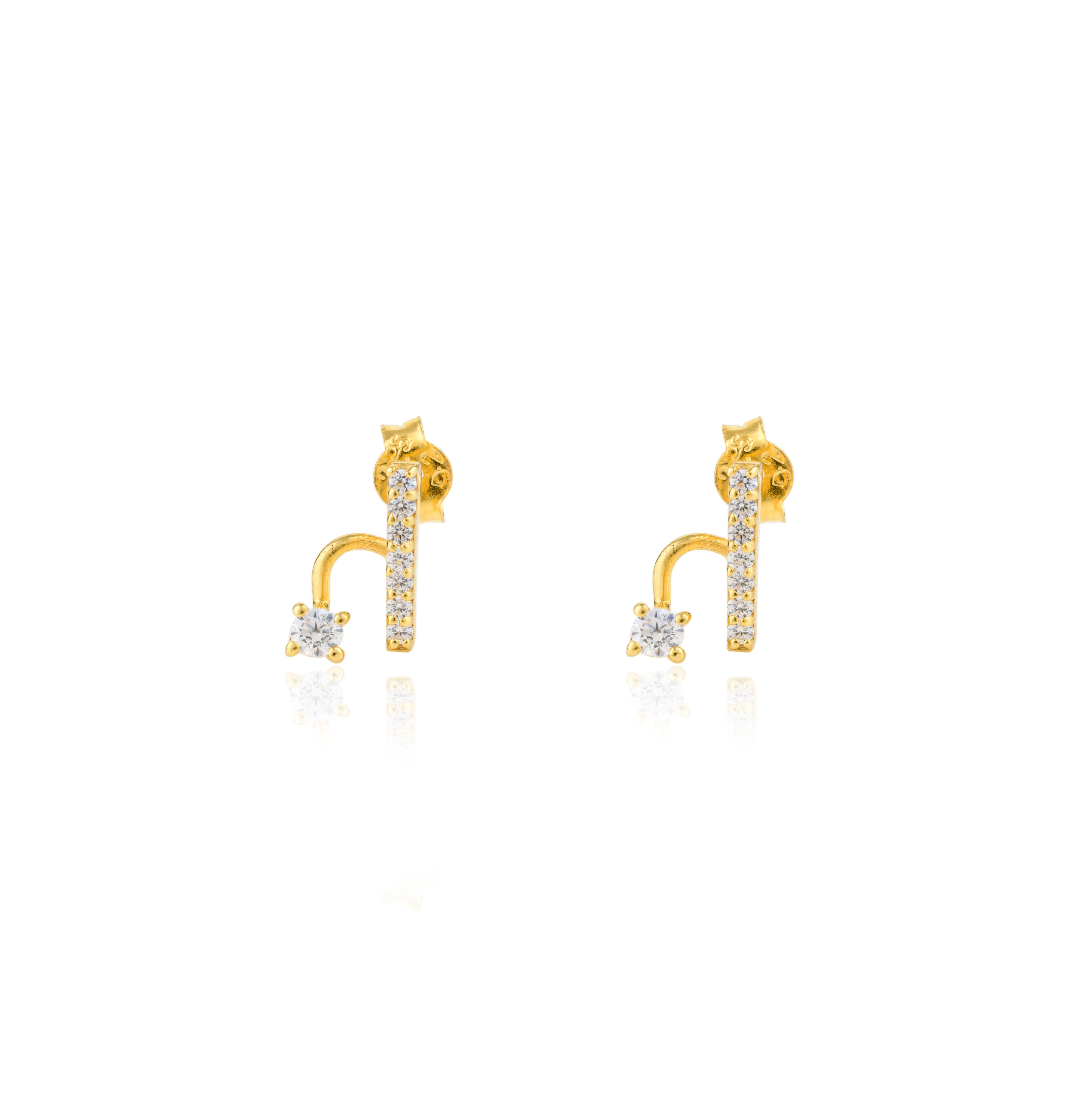 Gold Finish Dainty Stud Earrings