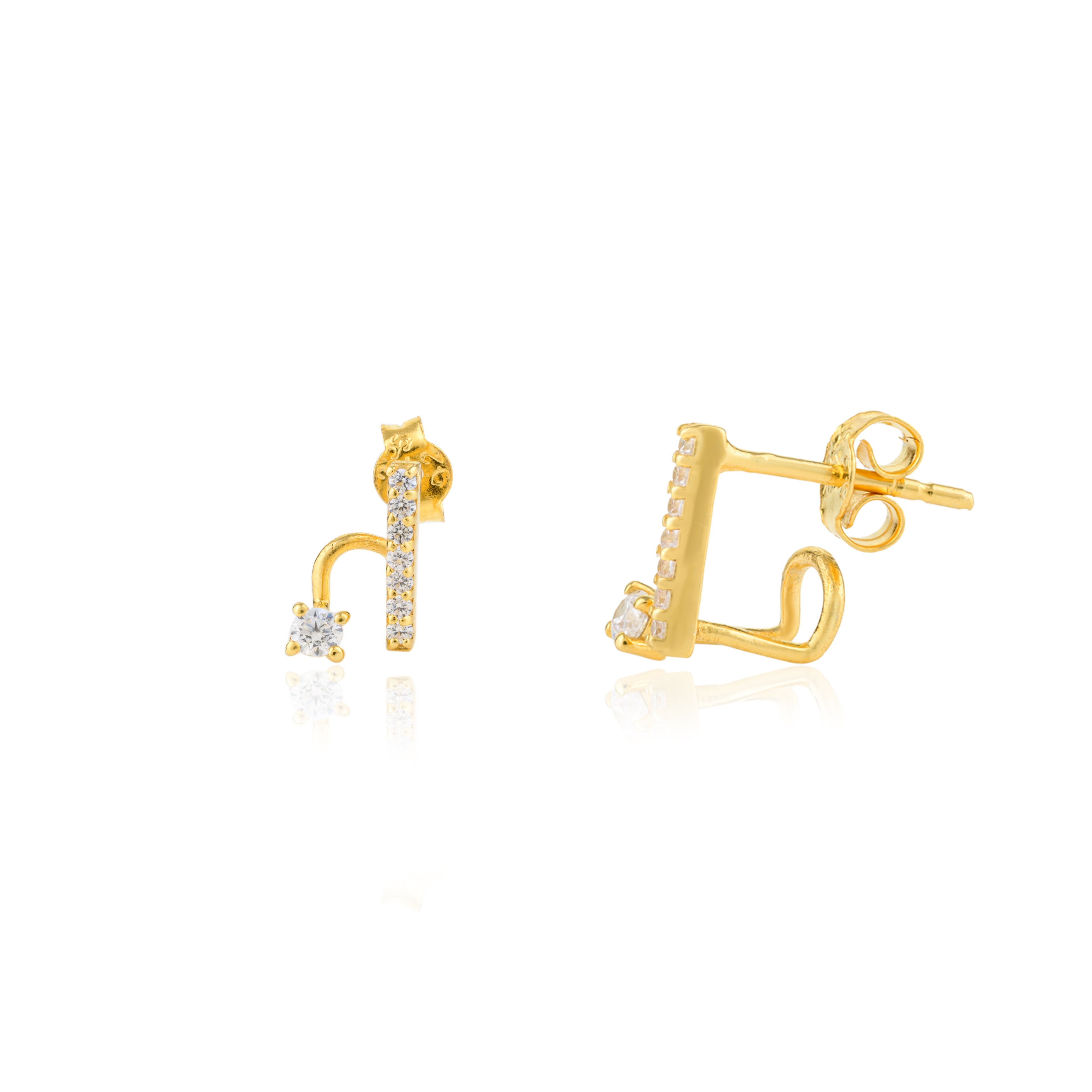 Gold Finish Dainty Stud Earrings