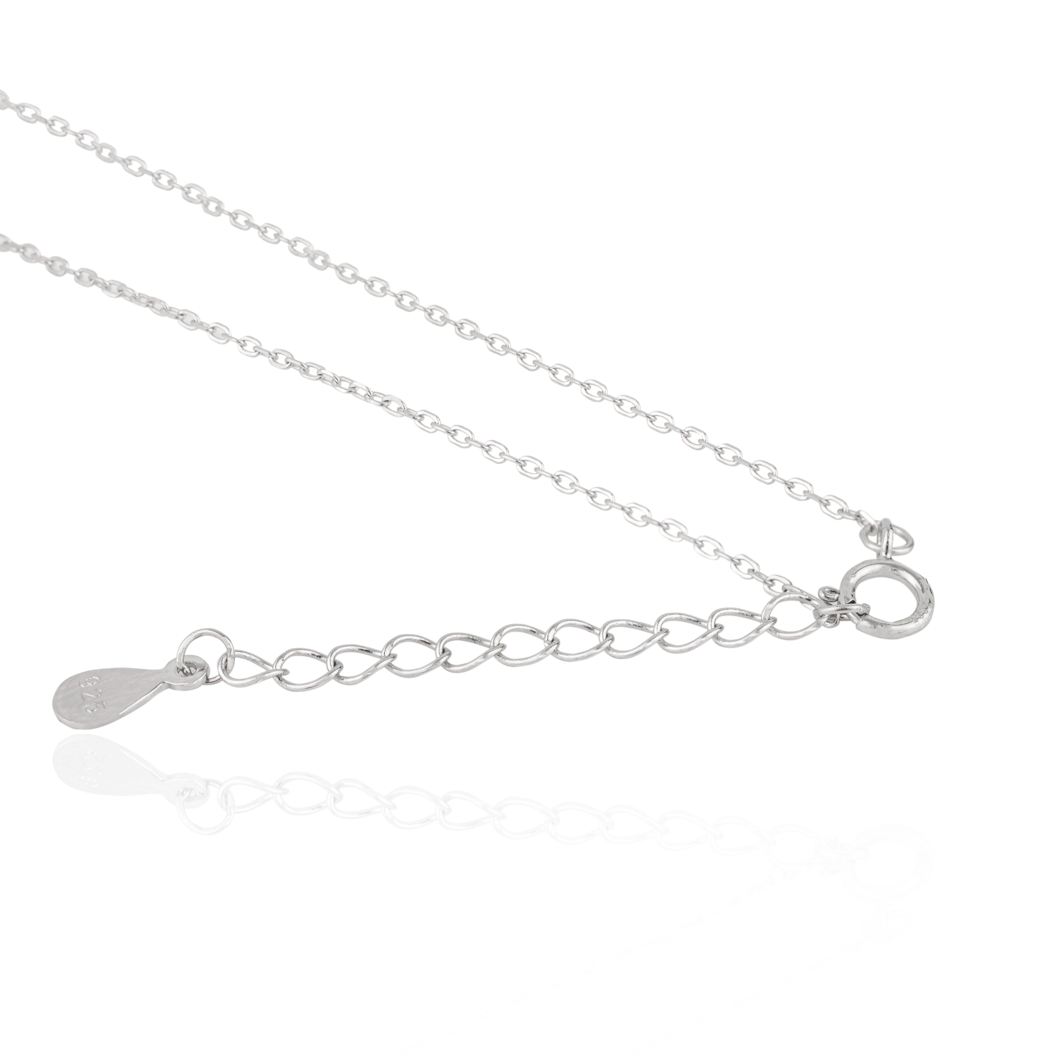 Princess cut Silver Pendant set