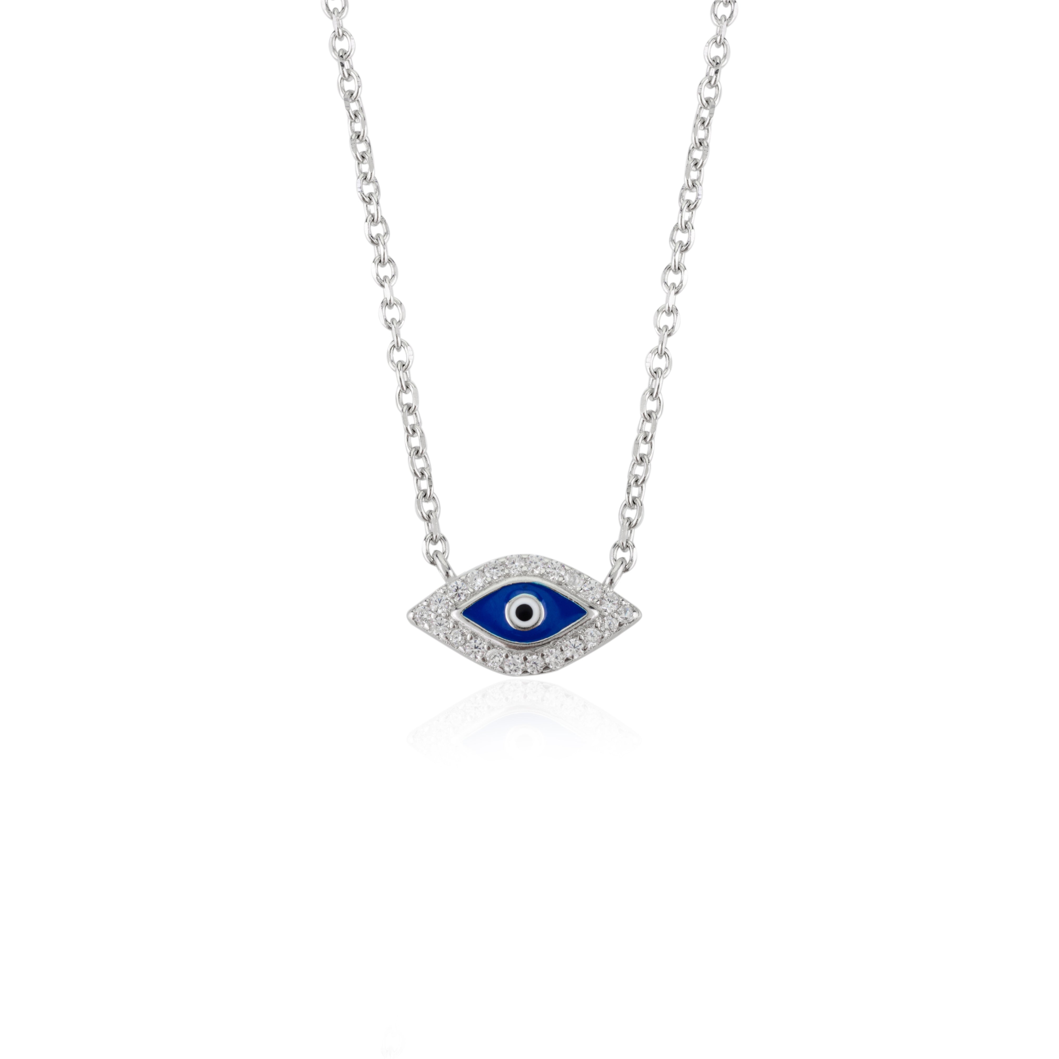 Evil Eye Silver Pendant Necklace