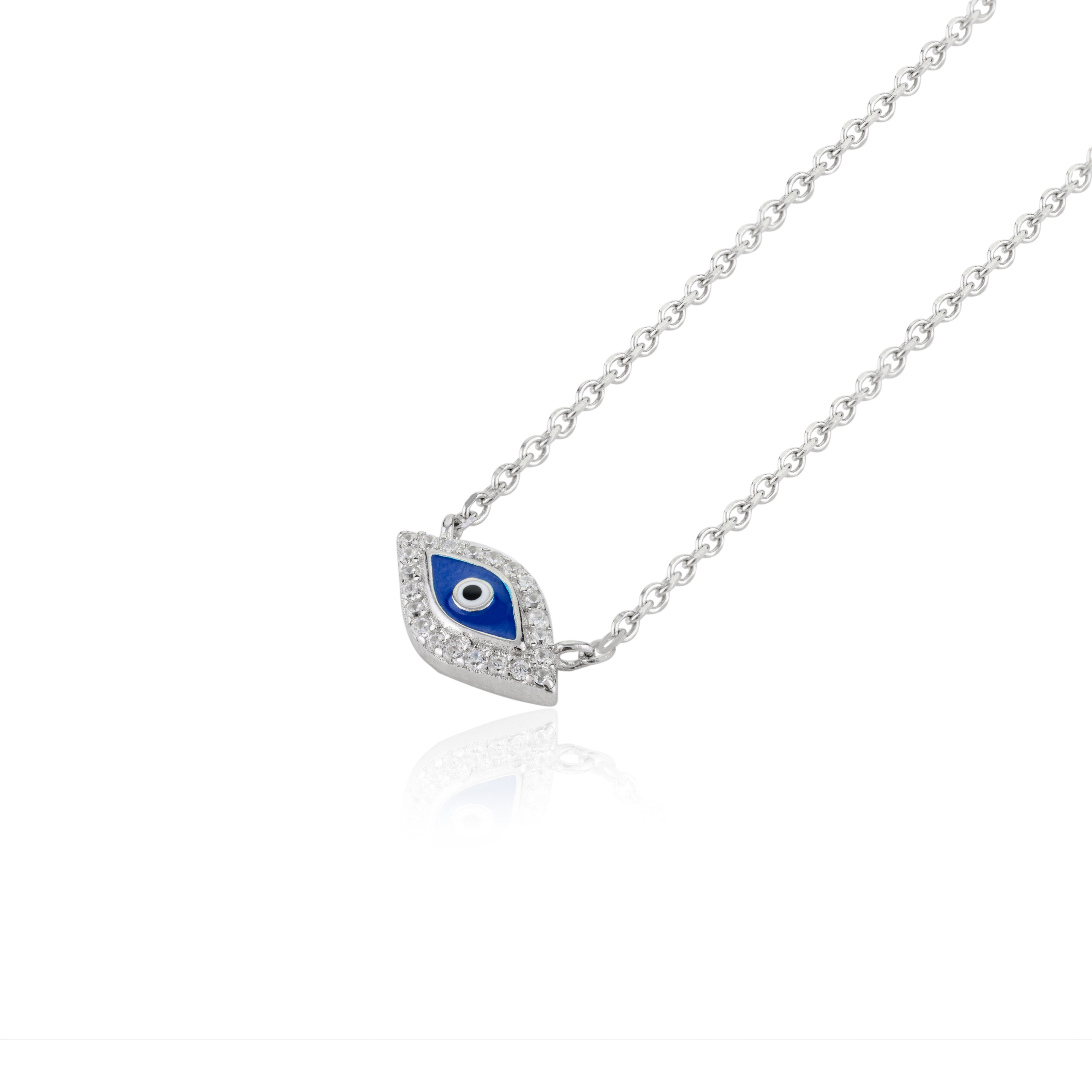 Evil Eye Silver Pendant Necklace